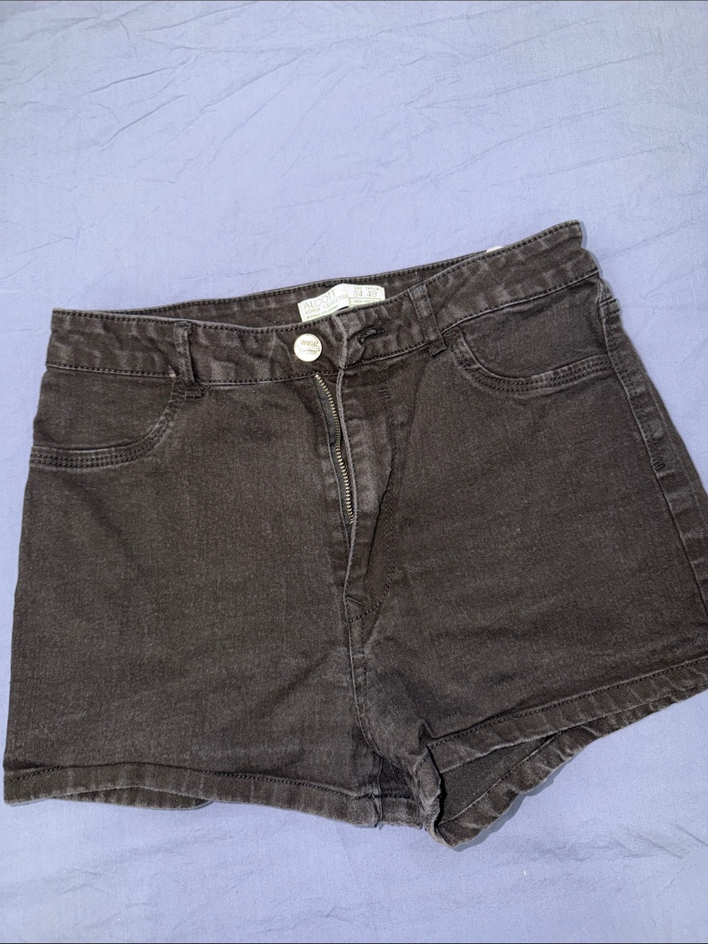 Alcott Black High-Rise Denim Shorts